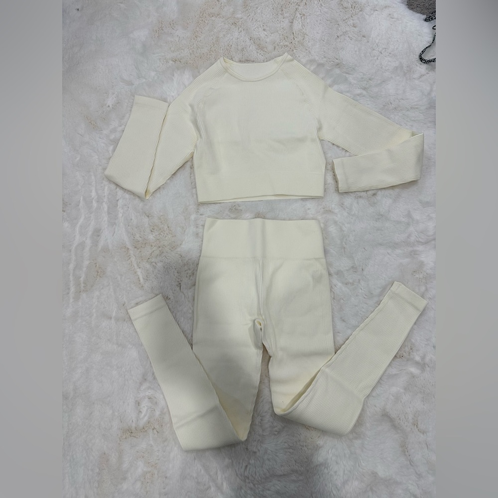 Two piece white athletic set